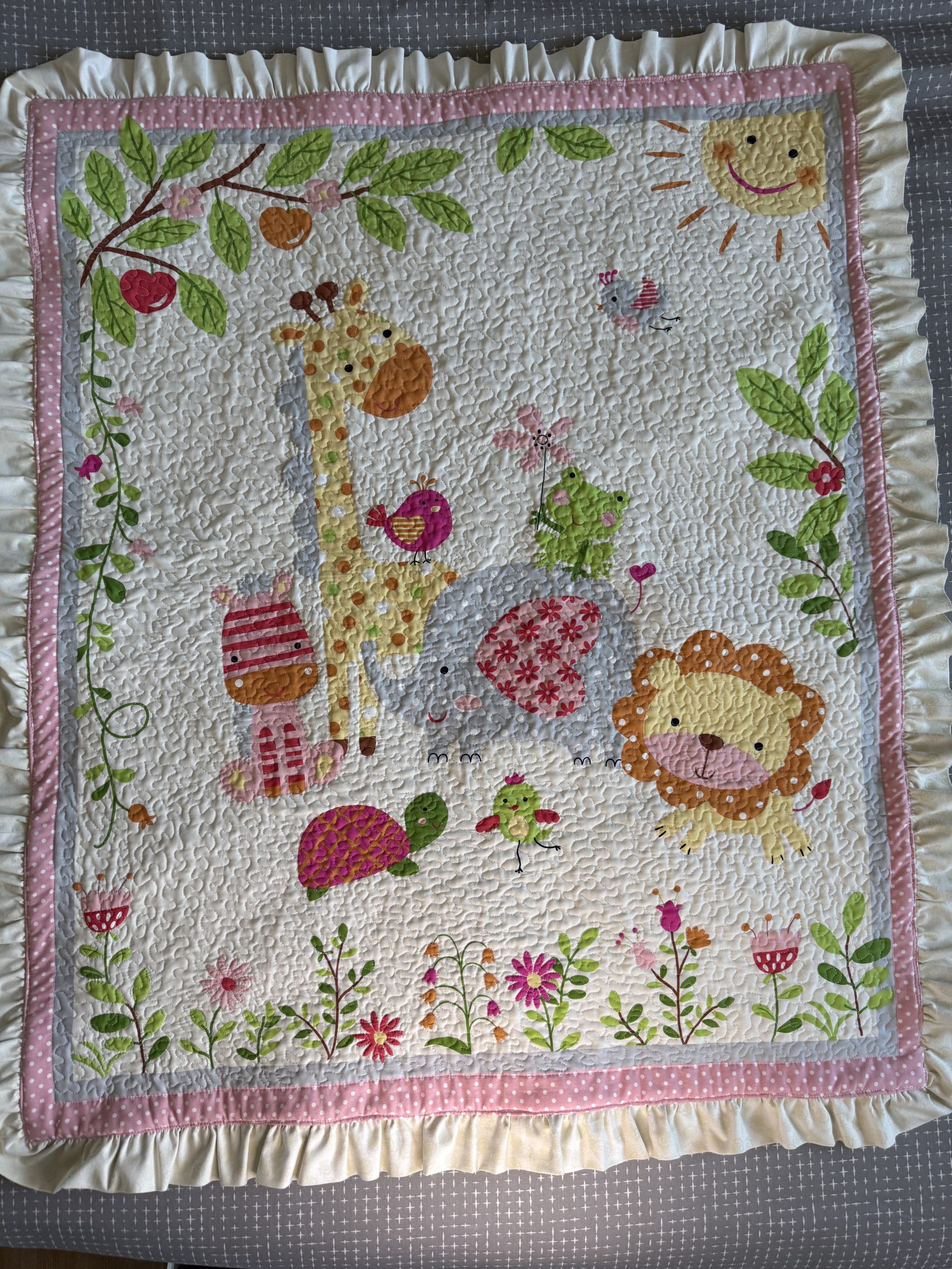 Baby Girl Comforter - Pink and Cream